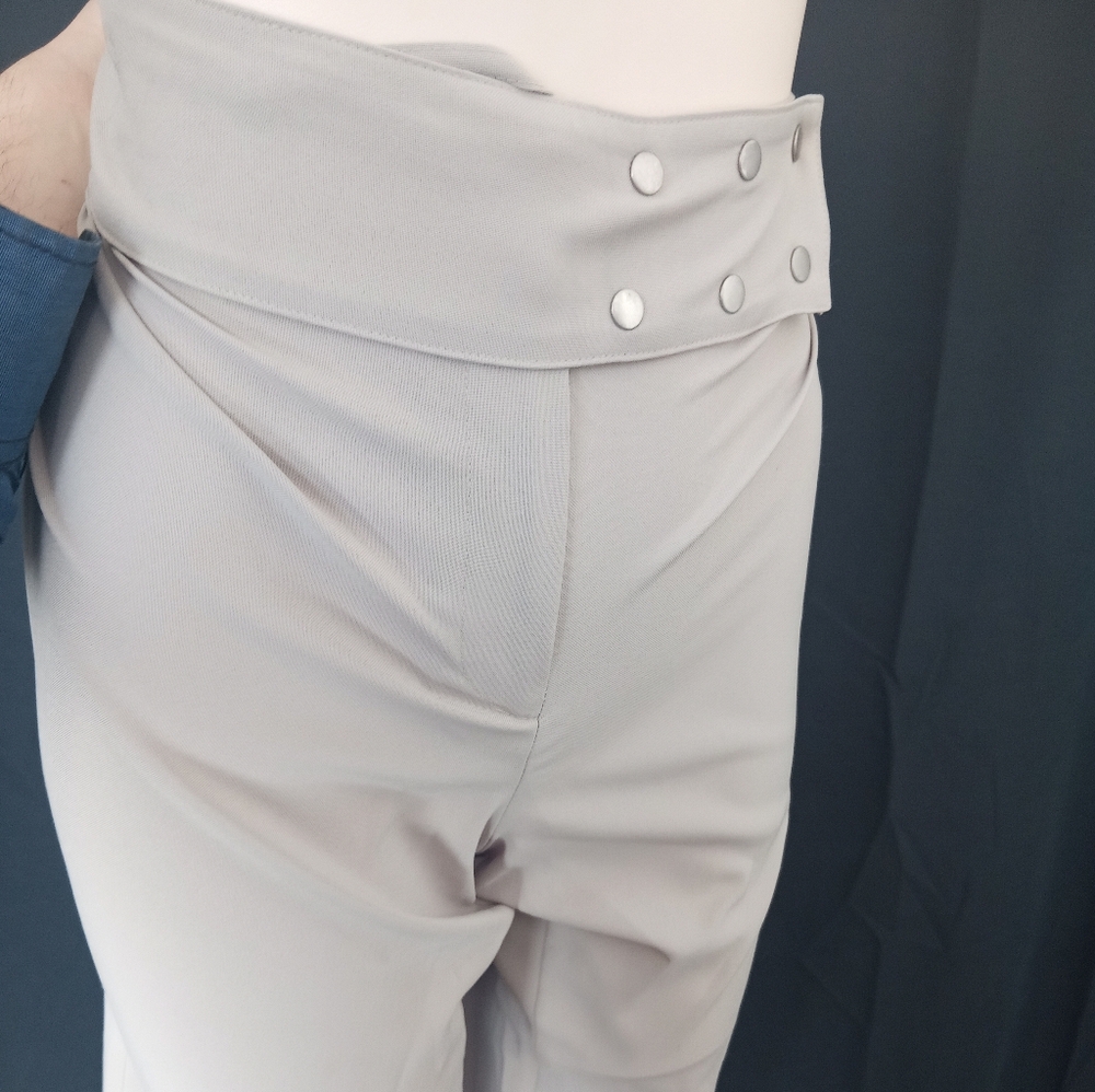 High-Waisted Gray Trousers
